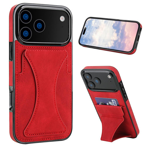 iPhone 17 Pro Max Ultra-thin Shockproof Phone Protective Case with Holder - Red