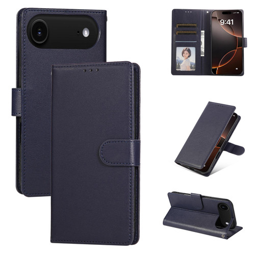 iPhone 17 Air 3-Card Slots Multifunctional Leather Phone Case - Blue