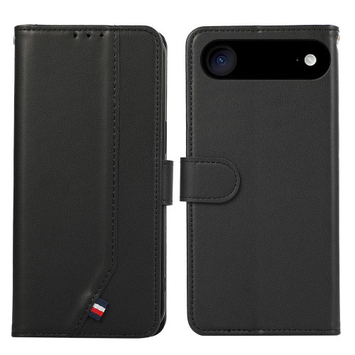 iPhone 17 Air ABEEL Delicate Texture Splicing RFID Leather Phone Case - Black