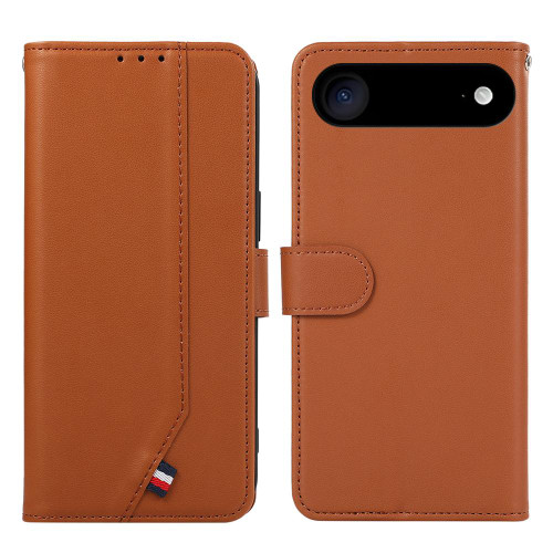 iPhone 17 Air ABEEL Delicate Texture Splicing RFID Leather Phone Case - Brown