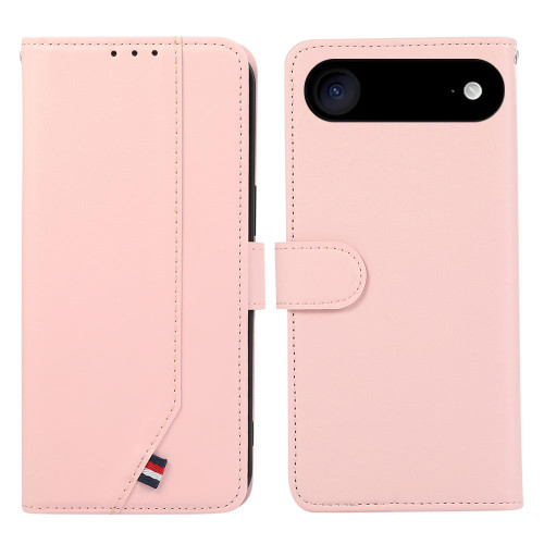 iPhone 17 Air ABEEL Delicate Texture Splicing RFID Leather Phone Case - Pink