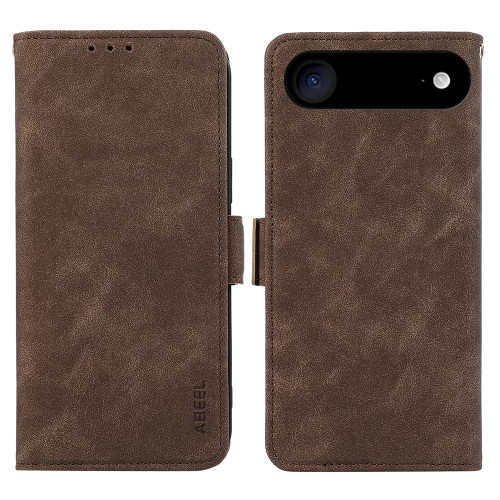 iPhone 17 Air ABEEL Frosted Magnetic RFID Leather Phone Case - Brown