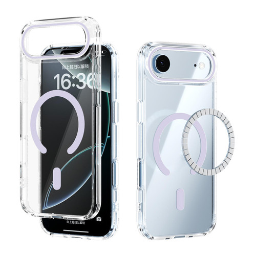 iPhone 17 Air ABEEL MagSafe Magnetic Color Ring Anti-scratch Transparent Phone Case - Purple