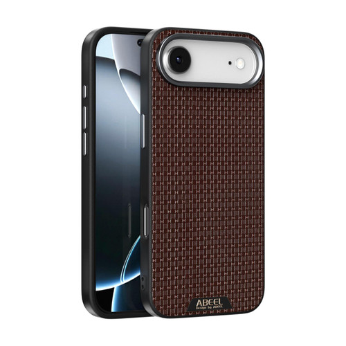 iPhone 17 Air ABEEL Ruyi Pattern 6D Micro Relief MagSafe Leather Phone Case - Brown