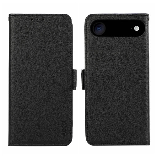iPhone 17 Air ABEEL Side-Magnetic Litchi Pattern Leather RFID Phone Case - Black