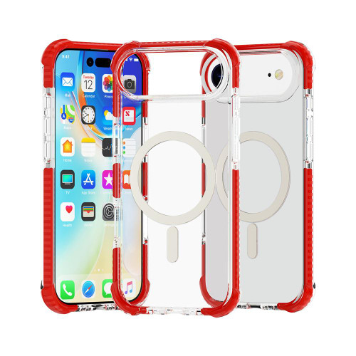 iPhone 17 Air Acrylic Magsafe Magnetic Shockproof Phone Case - Red