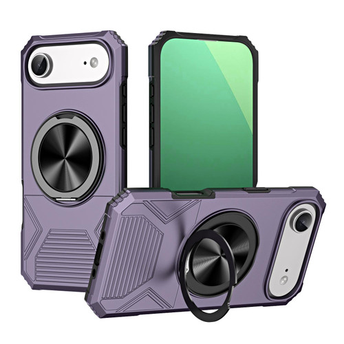 iPhone 17 Air Alloy Rotating Holder MagSafe Shockproof Phone Case - Dark Purple