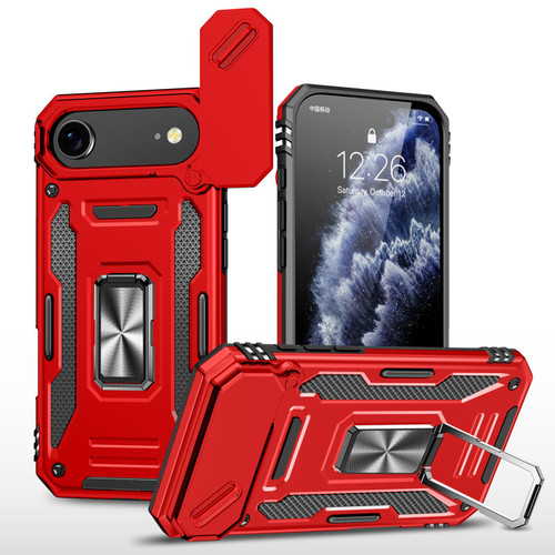 iPhone 17 Air Armor PC + TPU Camera Shield Phone Case - Red