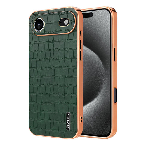 iPhone 17 Air AZNS Electroplated Frame Crocodile Texture Full Coverage Phone Case - Green