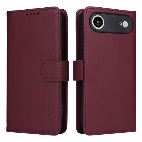 iPhone 17 Air BETOPNICE BN-005 2 in 1 Detachable Imitate Genuine Leather Phone Case - Wine Red