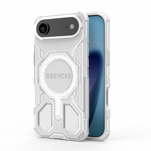 iPhone 17 Air BIBERCAS Transparent Color Series MagSafe Air Bag Shockproof Phone Case - White