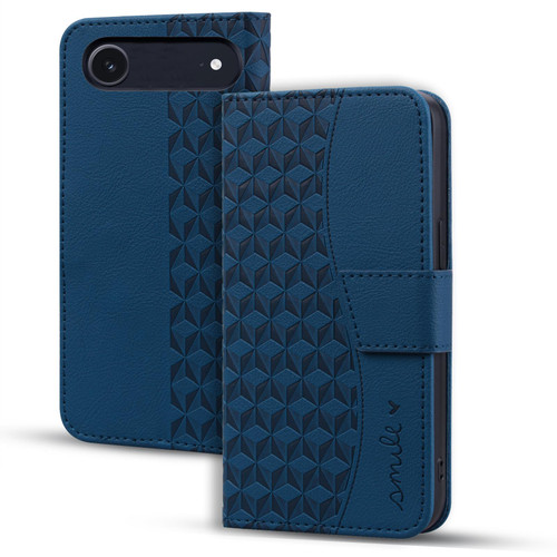 iPhone 17 Air Business Diamond Buckle Leather Phone Case with Lanyard - Royal Blue
