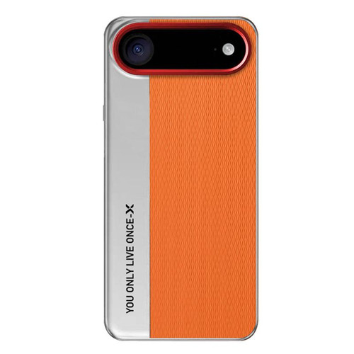 iPhone 17 Air Camera Design Diamond Texture Leather PC Phone Case - Orange