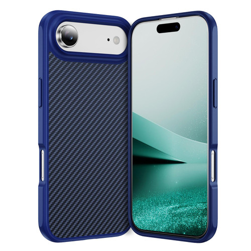 iPhone 17 Air Carbon Fiber Texture Skin-feel MagSafe Phone Case - Blue