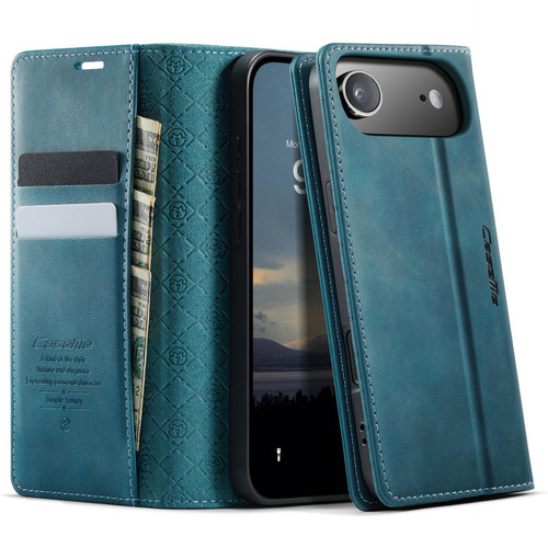 iPhone 17 Air CaseMe 033 Calf Leather Lining Microfibre RFID Blocking Phone Case - Green