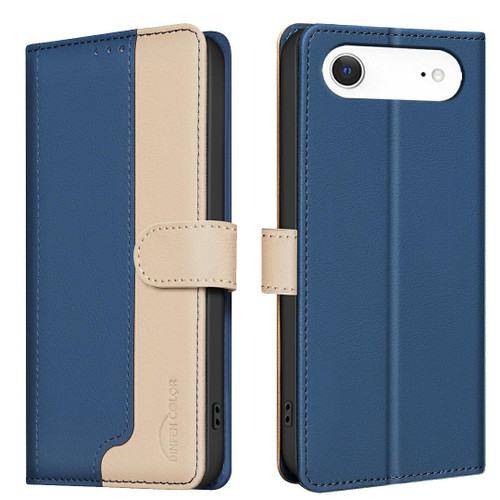 iPhone 17 Air Color Matching RFID Anti-theft Leather Phone Case - Blue