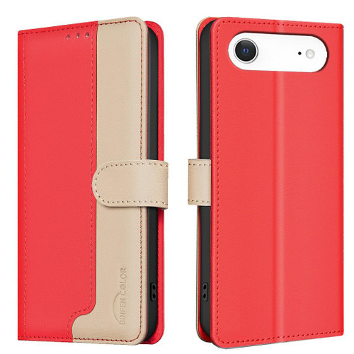 iPhone 17 Air Color Matching RFID Anti-theft Leather Phone Case - Red