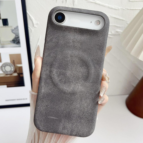 iPhone 17 Air Denim MagSafe Magnetic PC + PU Phone Case - Dark Grey