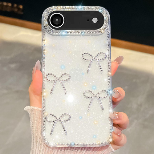 iPhone 17 Air Diamond Glitter Bow-knot Four-Corner Shockproof Phone Case - Transparent