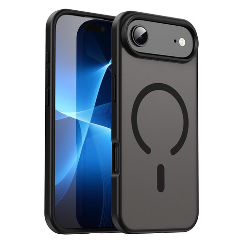 iPhone 17 Air Fanying Series PC Hybrid TPU Translucent Frosted MagSafe Phone Case - Translucent Black