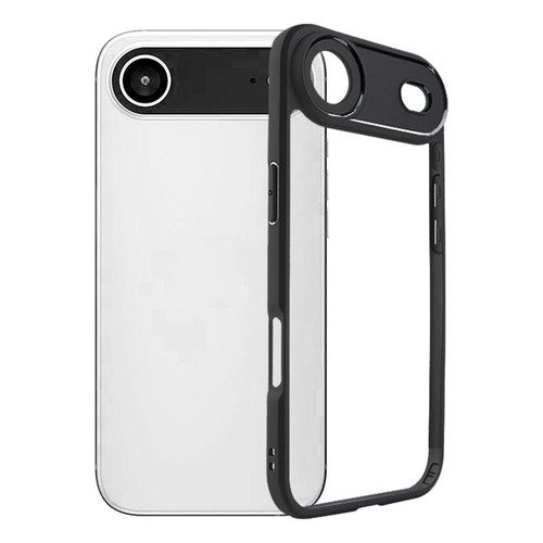 iPhone 17 Air Frosted TPU + Transparent PC Phone Case - Black