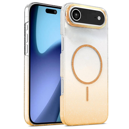 iPhone 17 Air Gold Diamond Glitter Gradient MagSafe Shockproof Phone Case - Gold