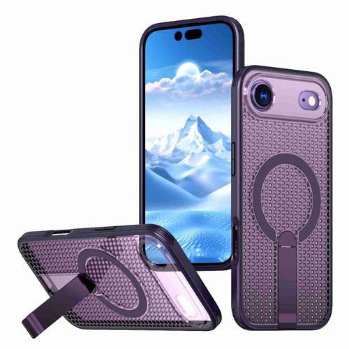 iPhone 17 Air Honeycomb Cooling MagSafe Holder Phone Case - Purple