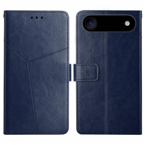 iPhone 17 Air HT01 Y-shaped Pattern Flip Leather Phone Case - Blue