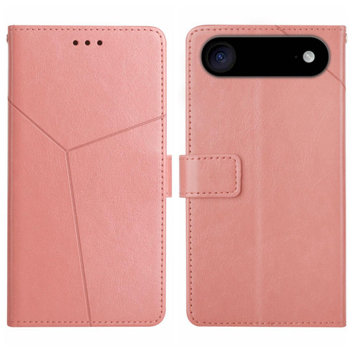 iPhone 17 Air HT01 Y-shaped Pattern Flip Leather Phone Case - Pink
