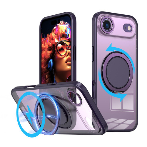 iPhone 17 Air Kalebol 360-degree Rotating MagSafe Magnetic Holder Phone Case - Purple