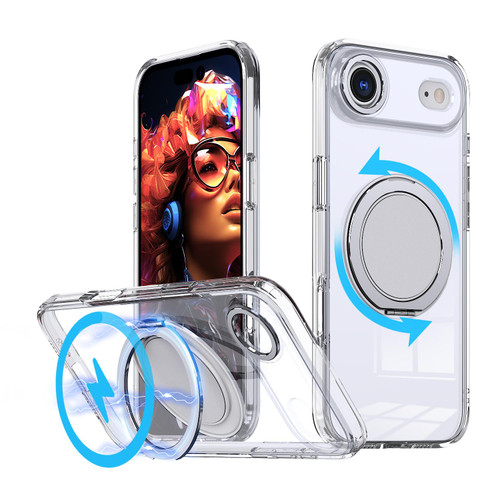 iPhone 17 Air Kalebol 360-degree Rotating MagSafe Magnetic Holder Phone Case - Transparent