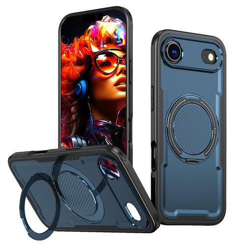iPhone 17 Air kalebol Metal 360 Degree Rotation Holder MagSafe Phone Case - Navy Blue