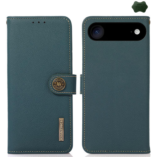 iPhone 17 Air KHAZNEH Custer Genuine Leather RFID Phone Case - Green
