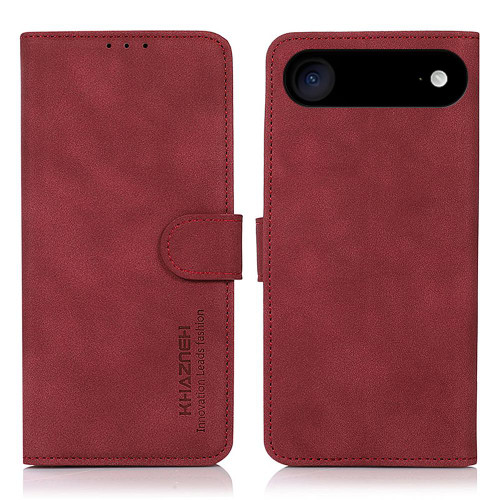 iPhone 17 Air KHAZNEH Matte Texture Leather Phone Case - Red