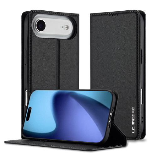 iPhone 17 Air LC.IMEEKE L1 Series Frosted Fine Texture PU Phone Case - Black