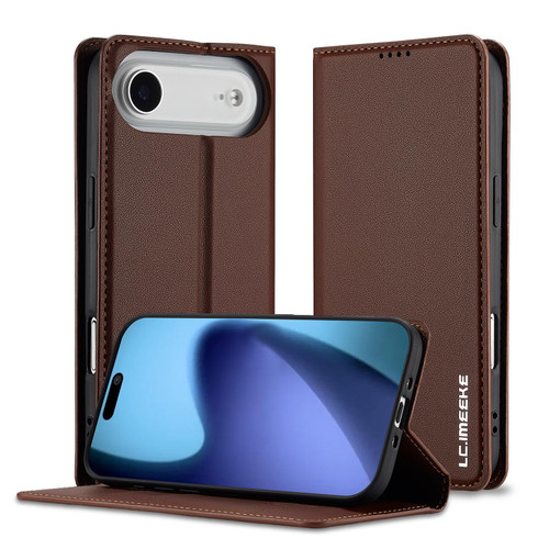 iPhone 17 Air LC.IMEEKE L1 Series Frosted Fine Texture PU Phone Case - Brown