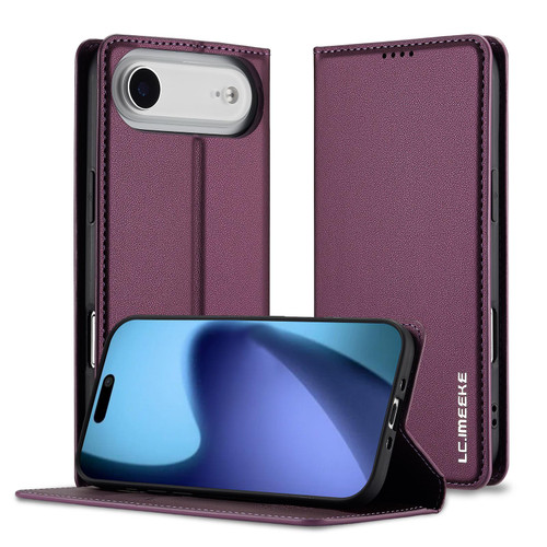 iPhone 17 Air LC.IMEEKE L1 Series Frosted Fine Texture PU Phone Case - Purple