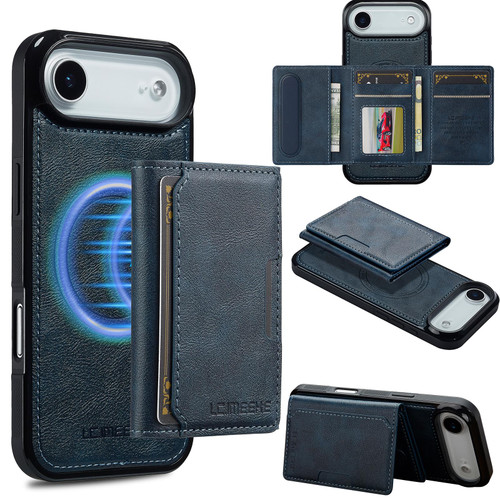 iPhone 17 Air LC.IMEEKE L5 Series Detachable RFID Card Bag Magsafe Phone Case - Blue