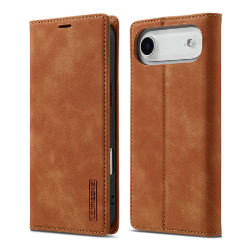 iPhone 17 Air LC.IMEEKE Strong Magnetism Microfiber Leather Phone Case - Brown