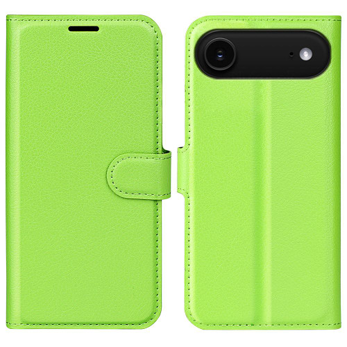 iPhone 17 Air Litchi Texture Horizontal Flip Leather Phone Case with Holder - Green