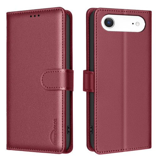 iPhone 17 Air Litchi Texture RFID Anti-theft Leather Phone Case - Red