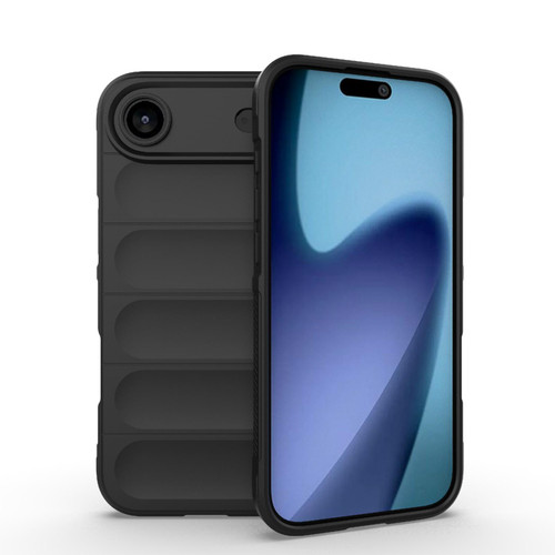 iPhone 17 Air Magic Shield TPU + Flannel Phone Case - Black