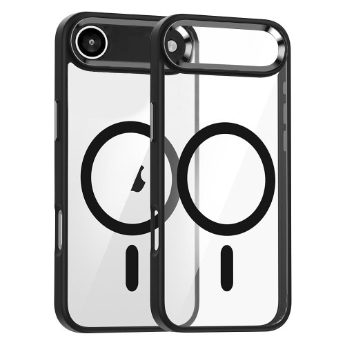 iPhone 17 Air Metal Eyes Lens Ring MagSafe Anti-drop Phone Case - Black