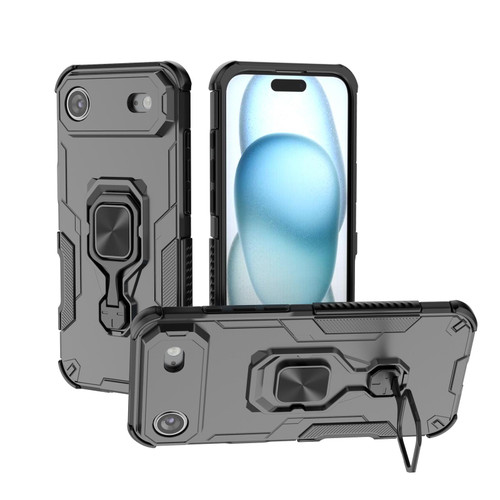 iPhone 17 Air Metal Kickstand TPU Hybrid PC Phone Case - Black