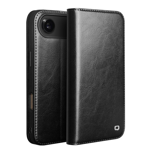 iPhone 17 Air QIALINO Classic Genuine Leather Phone Case - Black