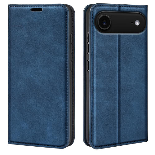 iPhone 17 Air Retro-skin Magnetic Suction Leather Phone Case - Dark Blue