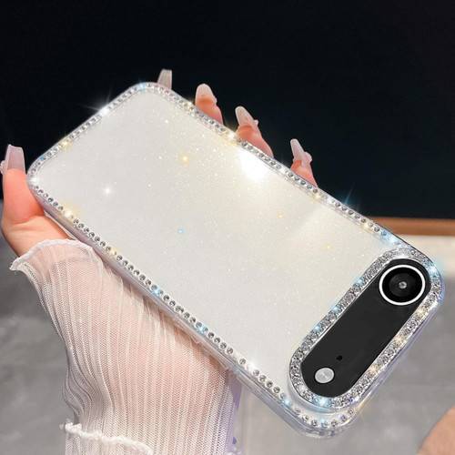 iPhone 17 Air Rhinestone Glitter TPU 4-corners Anti-fall Phone Case - Transparent
