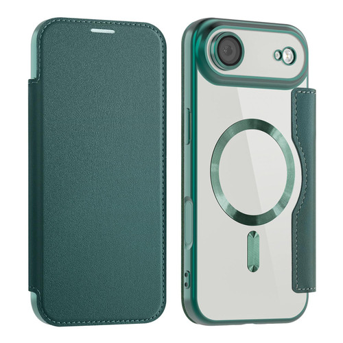 iPhone 17 Air Shield MagSafe RFID Anti-theft Leather Phone Case - Green
