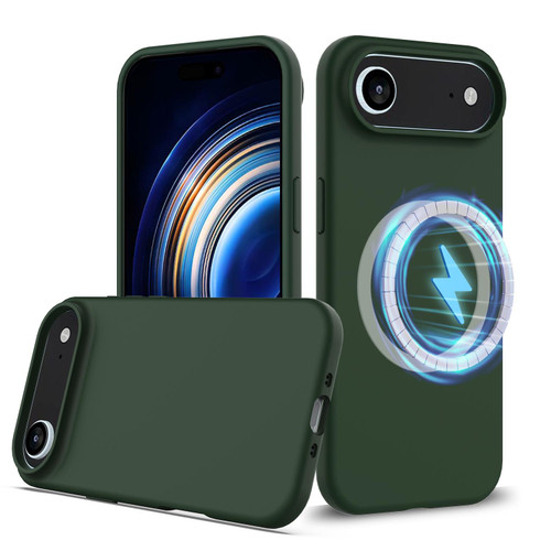 iPhone 17 Air Shockproof Silicone Magsafe Phone Case - Dark Green