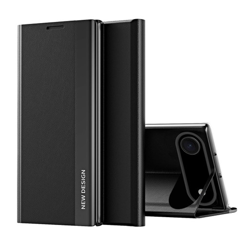 iPhone 17 Air Side Electroplated Adsorption Leather Phone Case - Black